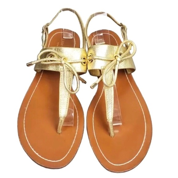 Kate Spade Gold Carolina Thong Sandal sz 8.5 EUC - Picture 10 of 12